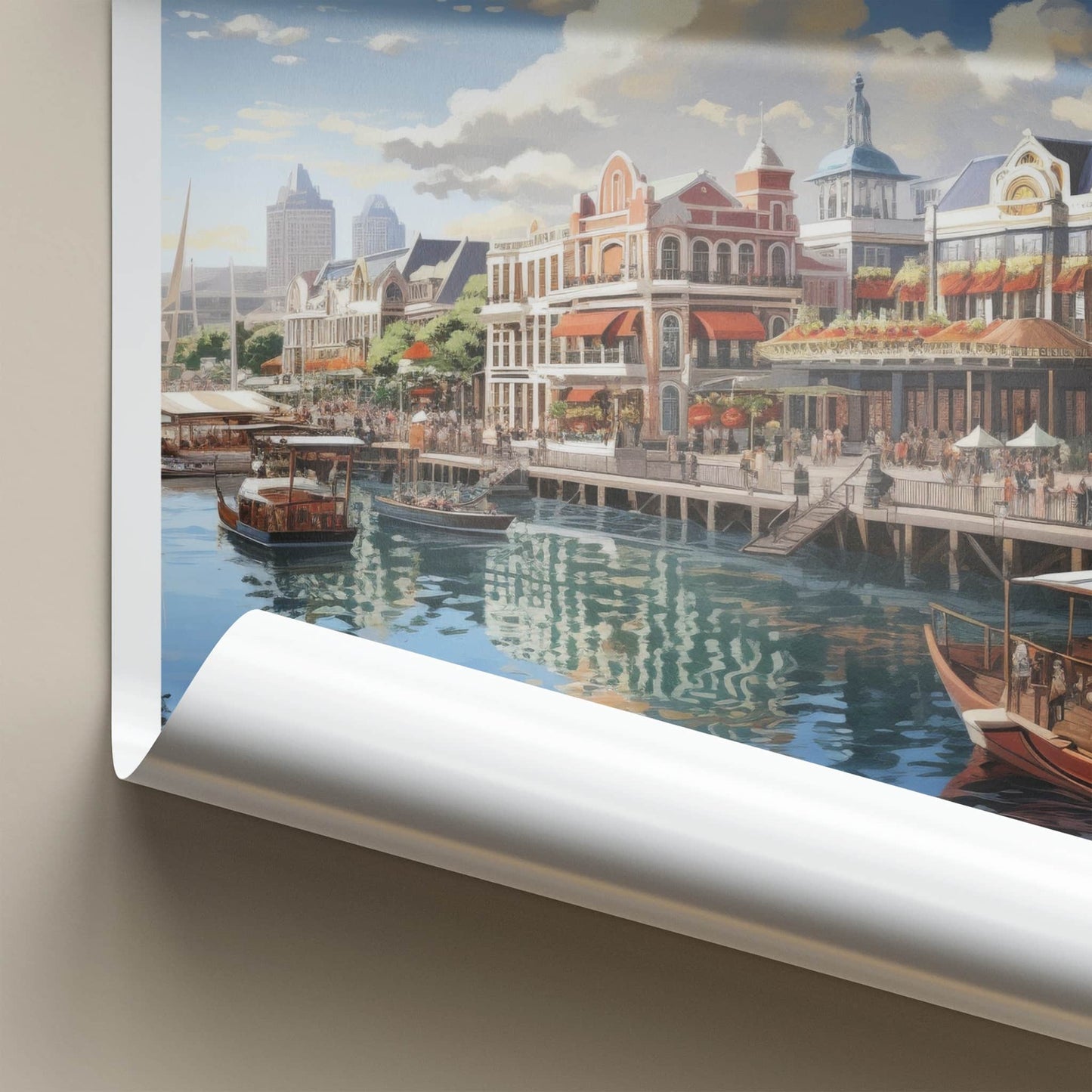 V & A Waterfront Poster - South Africa Wall Art - Lively Port View Home Decor