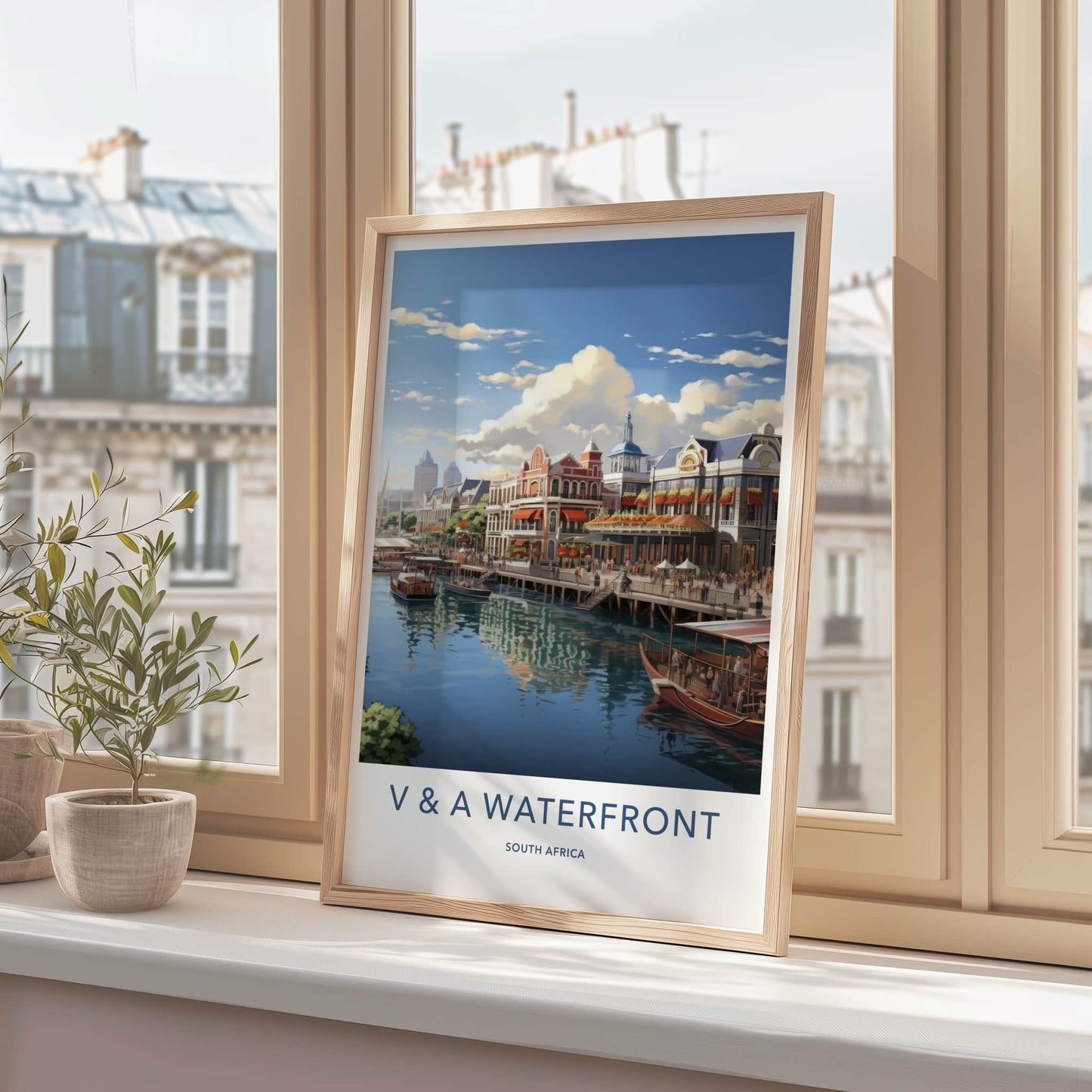V & A Waterfront Poster - South Africa Wall Art - Lively Port View Home Decor
