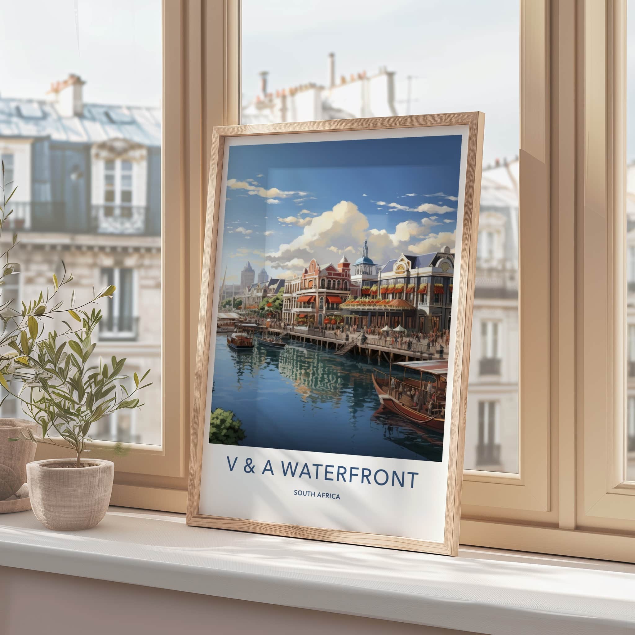 V & A Waterfront Poster - South Africa Wall Art - Lively Port View Home Decor