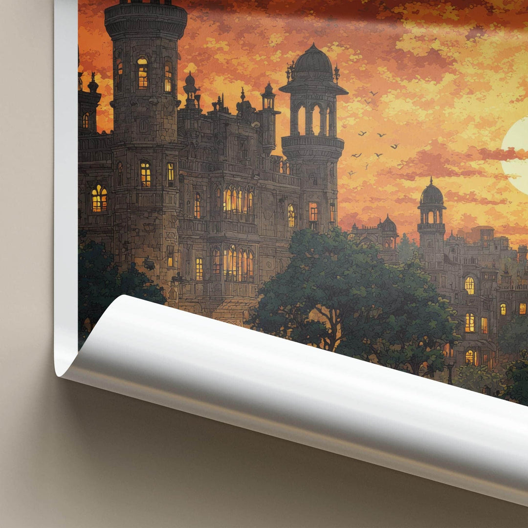 Vadodara Poster - India Art Print - Gujarat Glowing Sunset Home Decor