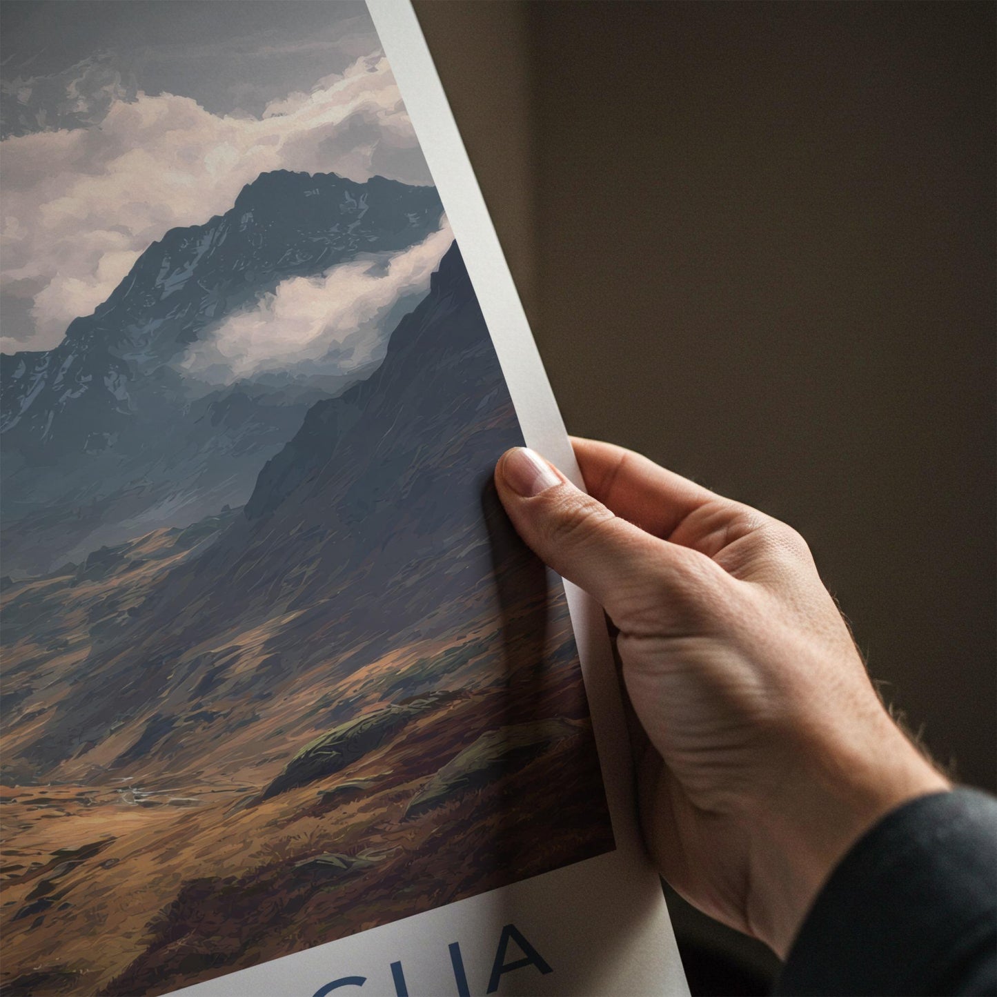 Val Bregaglia Poster - Switzerland Travel Art - Cloudy Mountain Valley Home Decor