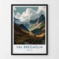 Val Bregaglia Poster - Switzerland Travel Art - Vibrant Valley Slopes Home Decor