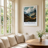 Val Bregaglia Poster - Switzerland Travel Art - Vibrant Valley Slopes Home Decor