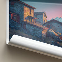 Val D'Anniviers Poster - Switzerland Travel Art - Alpine Stone Houses Home Decor