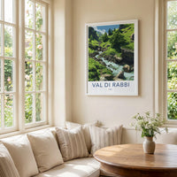 Val Di Rabbi Poster - Italy Travel Art - Lush Mountain Stream Home Decor