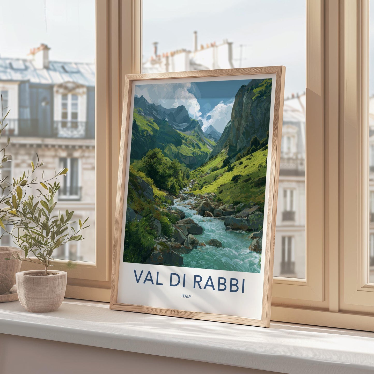 Val Di Rabbi Poster - Italy Travel Art - Mountain Valley River Home Decor