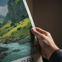 Val Di Rabbi Poster - Italy Travel Art - Mountain Valley River Home Decor
