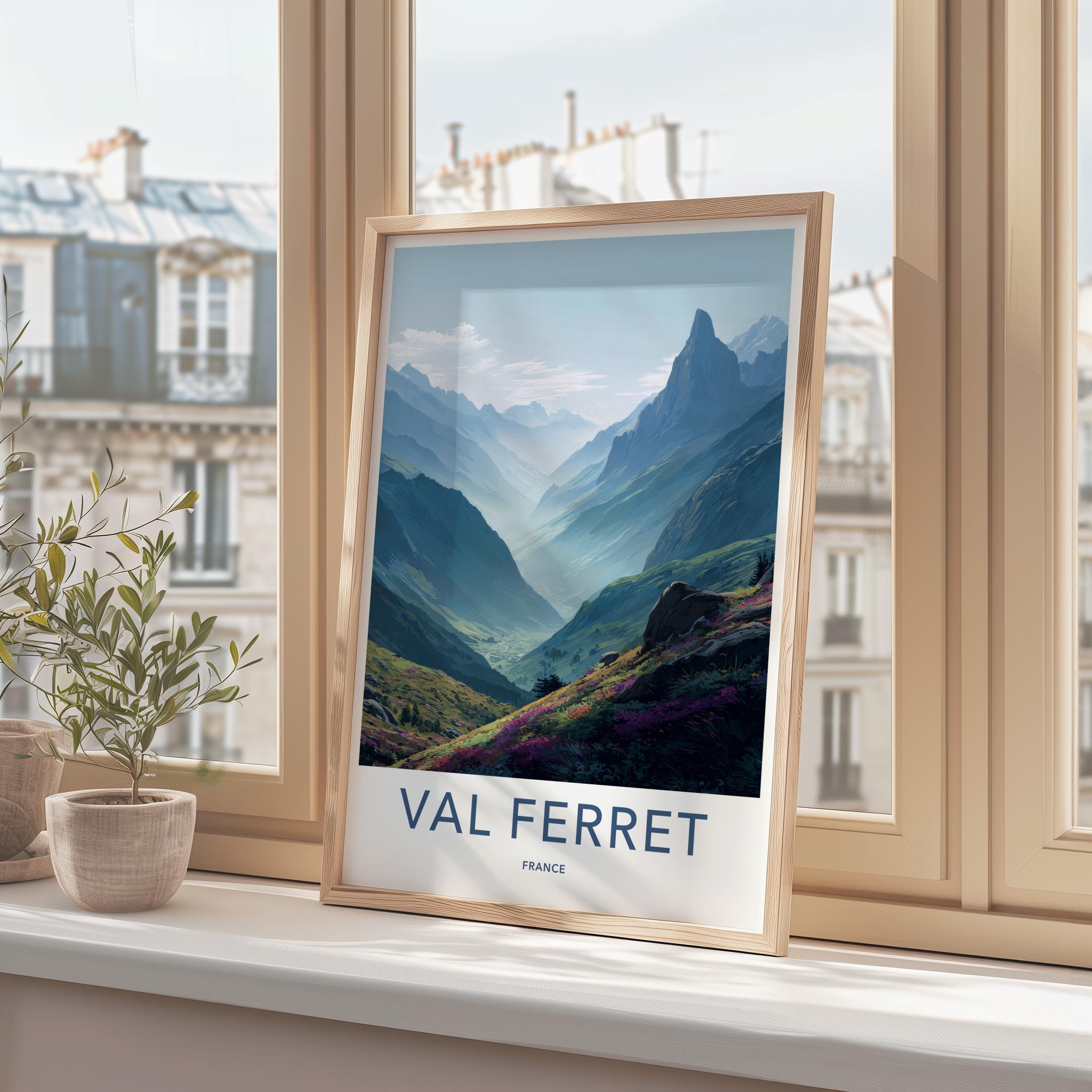 Val Ferret Poster - France Travel Art - Colorful Floral Valley Home Decor
