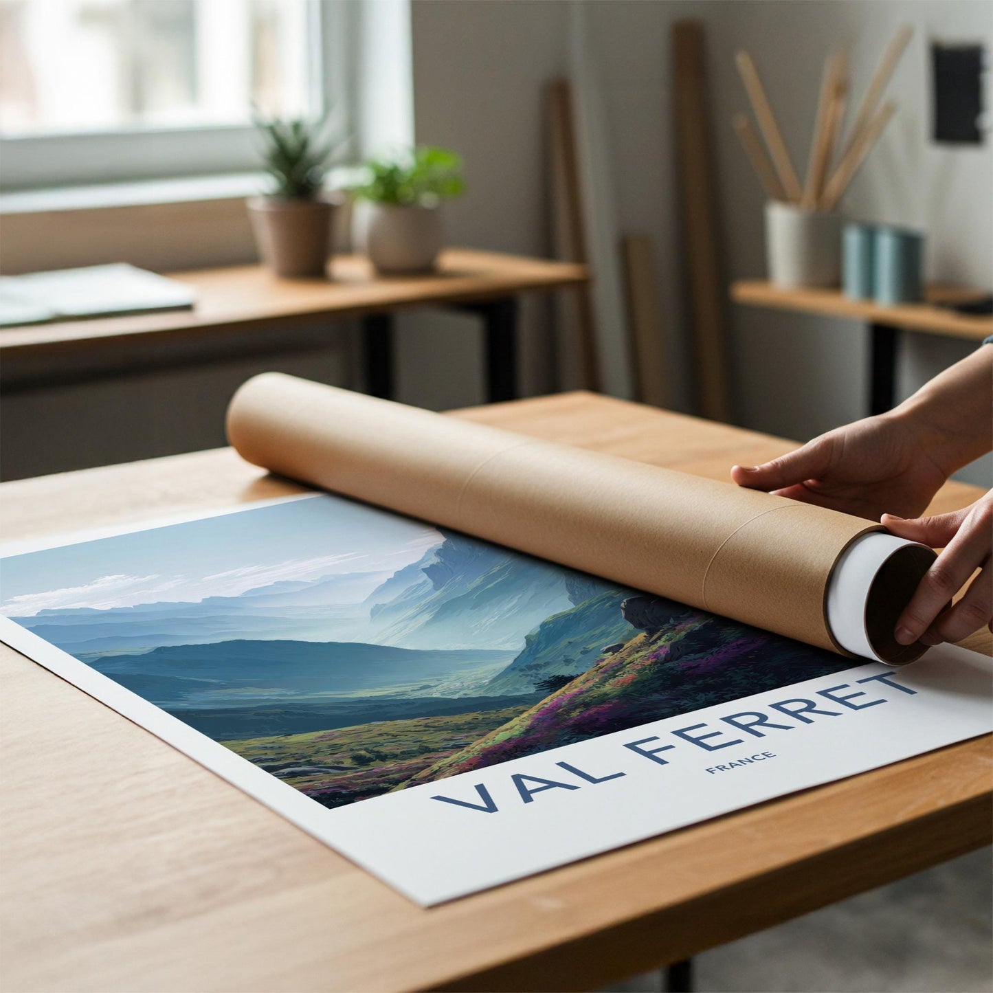 Val Ferret Poster - France Travel Art - Colorful Floral Valley Home Decor