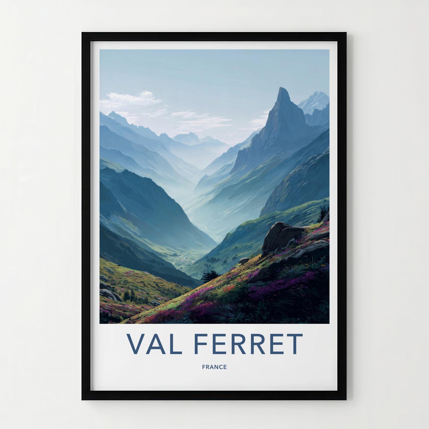 Val Ferret Poster - France Travel Art - Colorful Floral Valley Home Decor