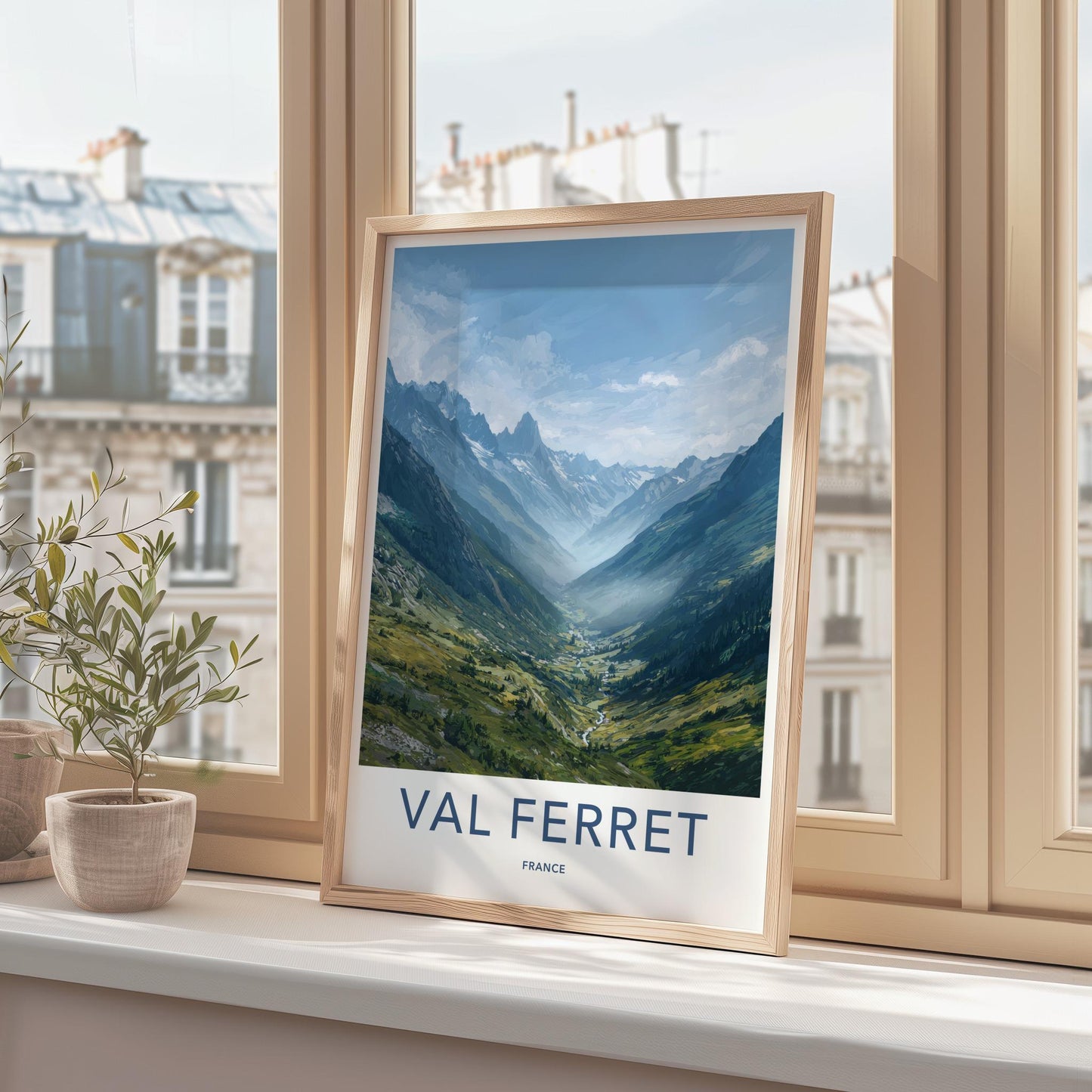 Val Ferret Poster - France Travel Art - Green Mountain Valley Wall Decor