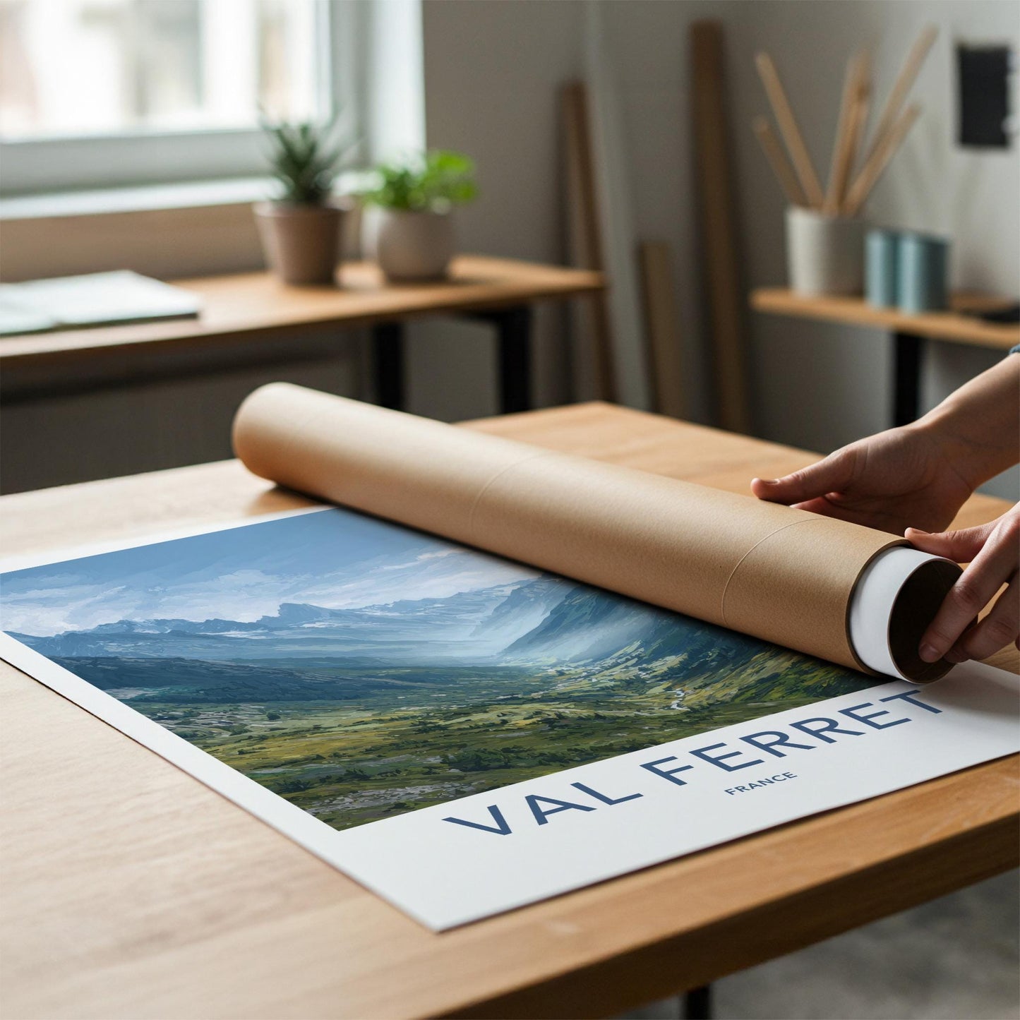 Val Ferret Poster - France Travel Art - Green Mountain Valley Wall Decor