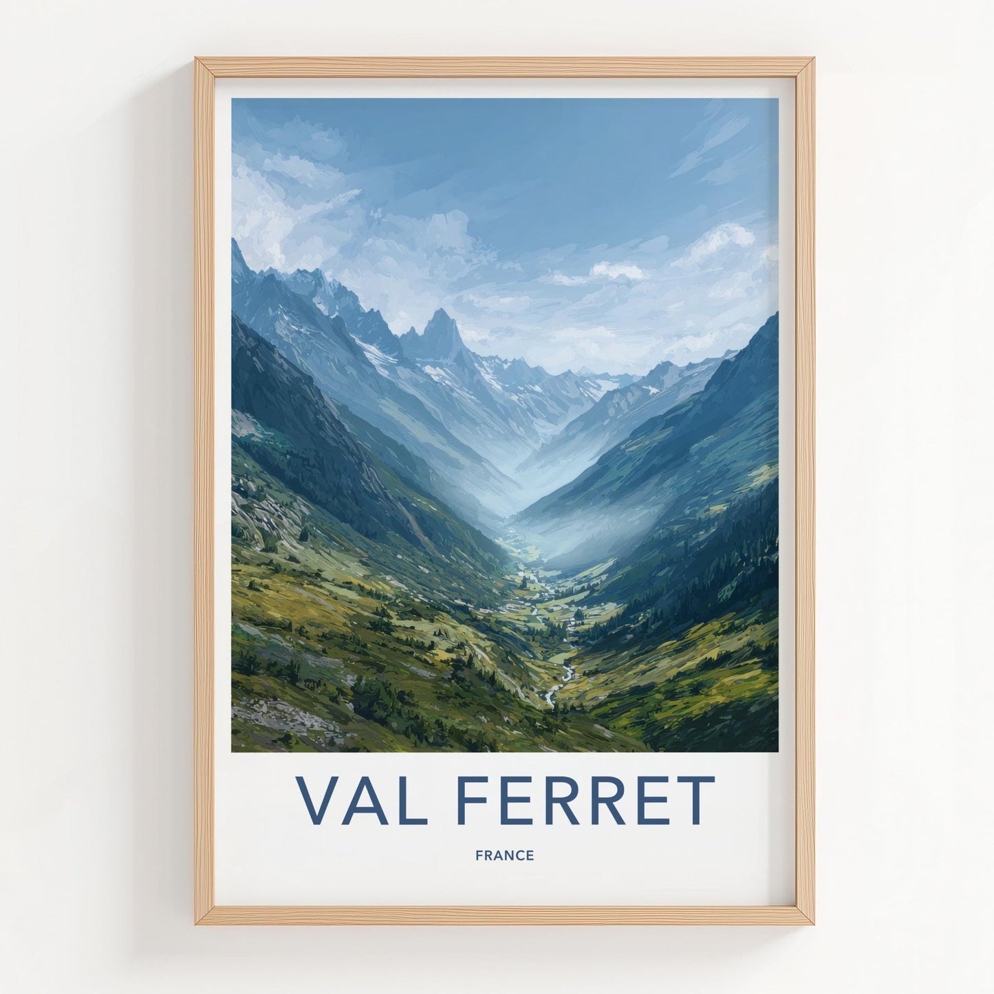 Val Ferret Poster - France Travel Art - Green Mountain Valley Wall Decor