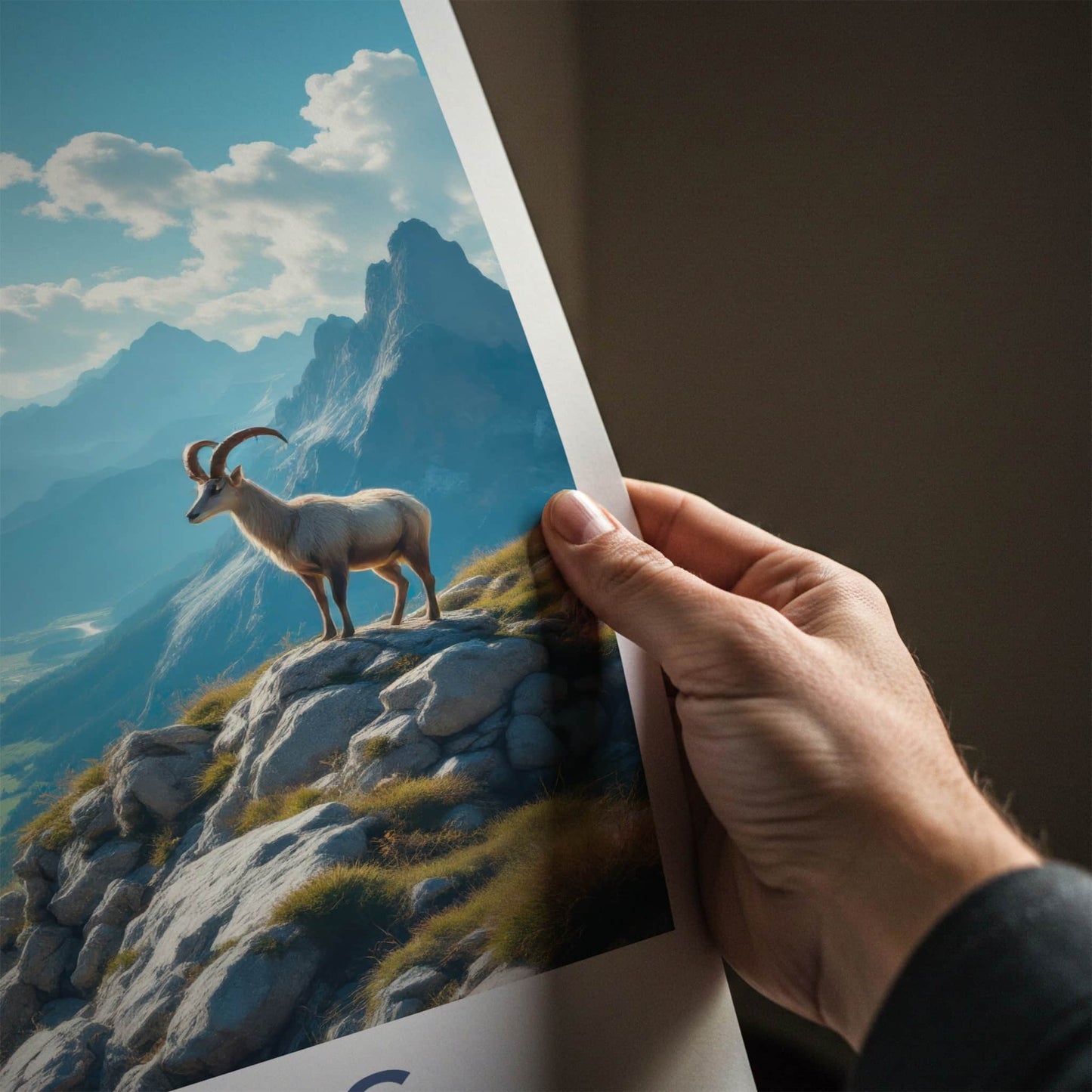 Valais Poster - Switzerland Travel Art - Ibex Mountain Valley Home Decor