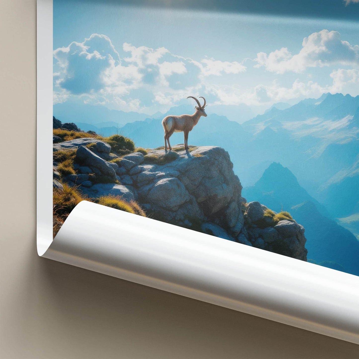 Valais Poster - Switzerland Travel Art - Ibex Mountain Vista Home Decor
