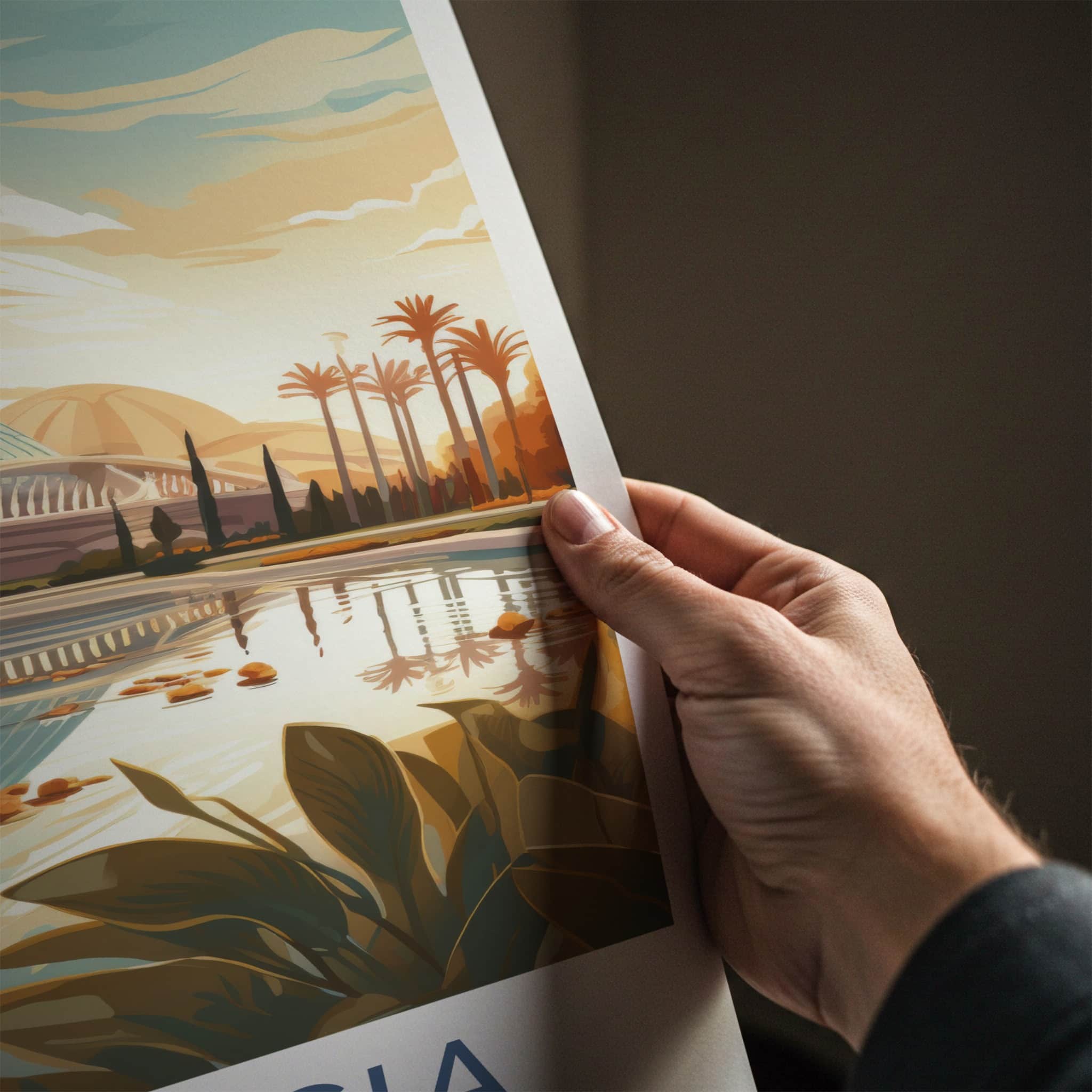 Valencia Poster - Spain Travel Art - Modern Architecture Reflections Home Decor