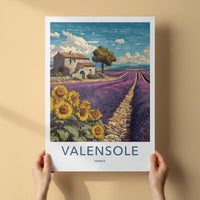 Valensole Poster - France Art Print - Lavender Field Sunflowers Home Decor