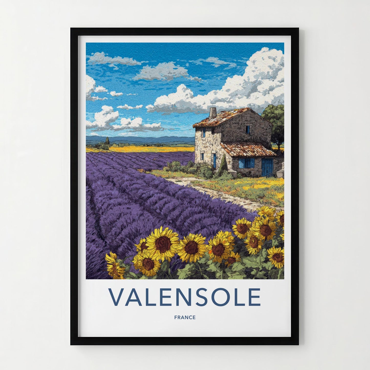 Valensole Poster - France Travel Art - Lavender Farm House Home Decor