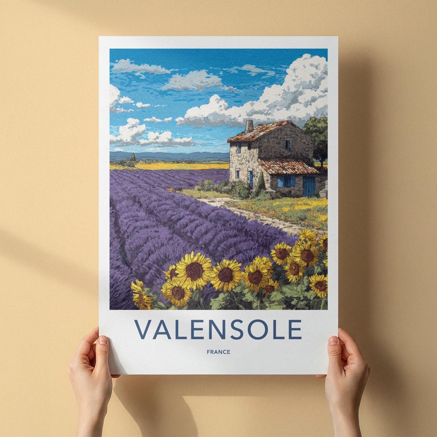Valensole Poster - France Travel Art - Lavender Farm House Home Decor