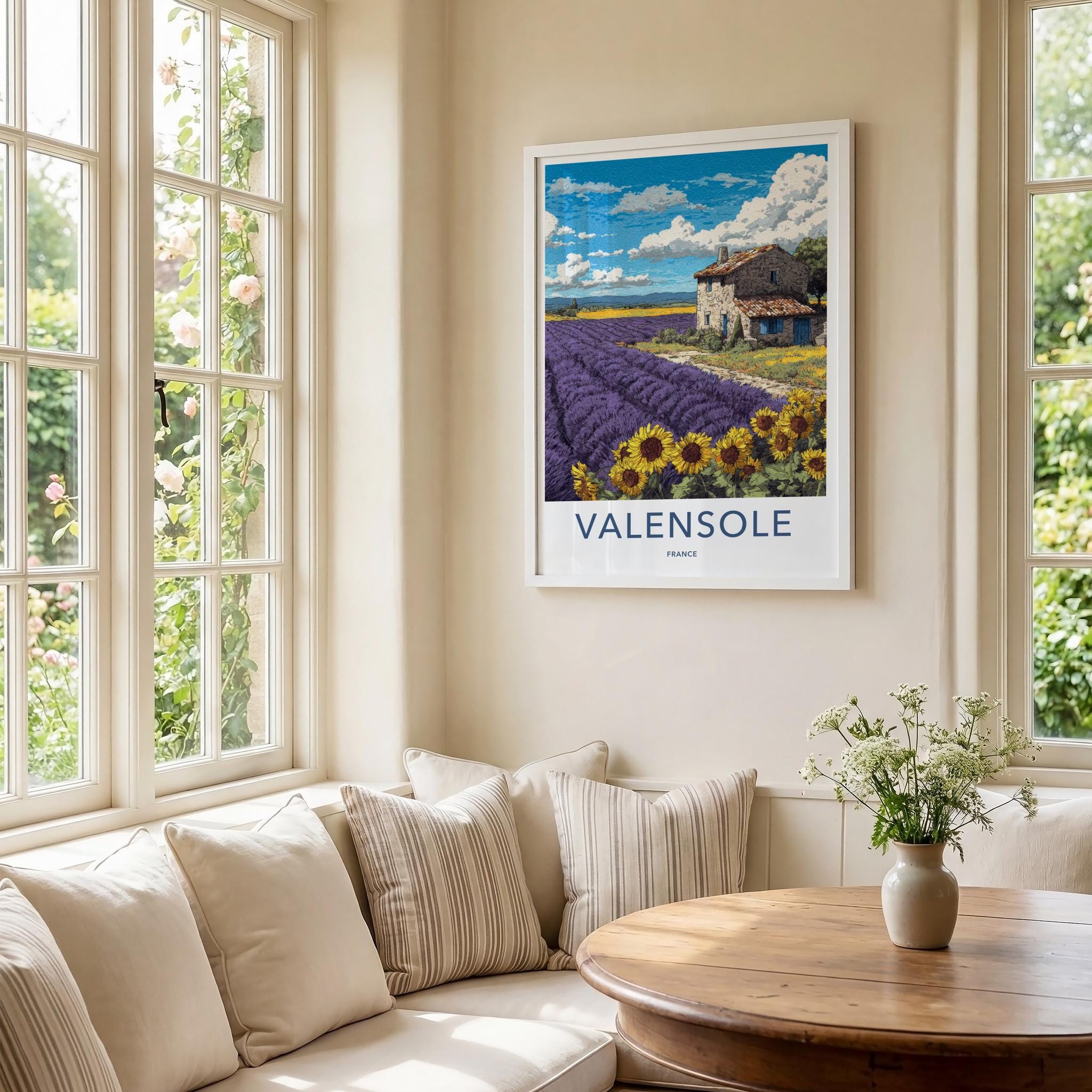 Valensole Poster - France Travel Art - Lavender Farm House Home Decor