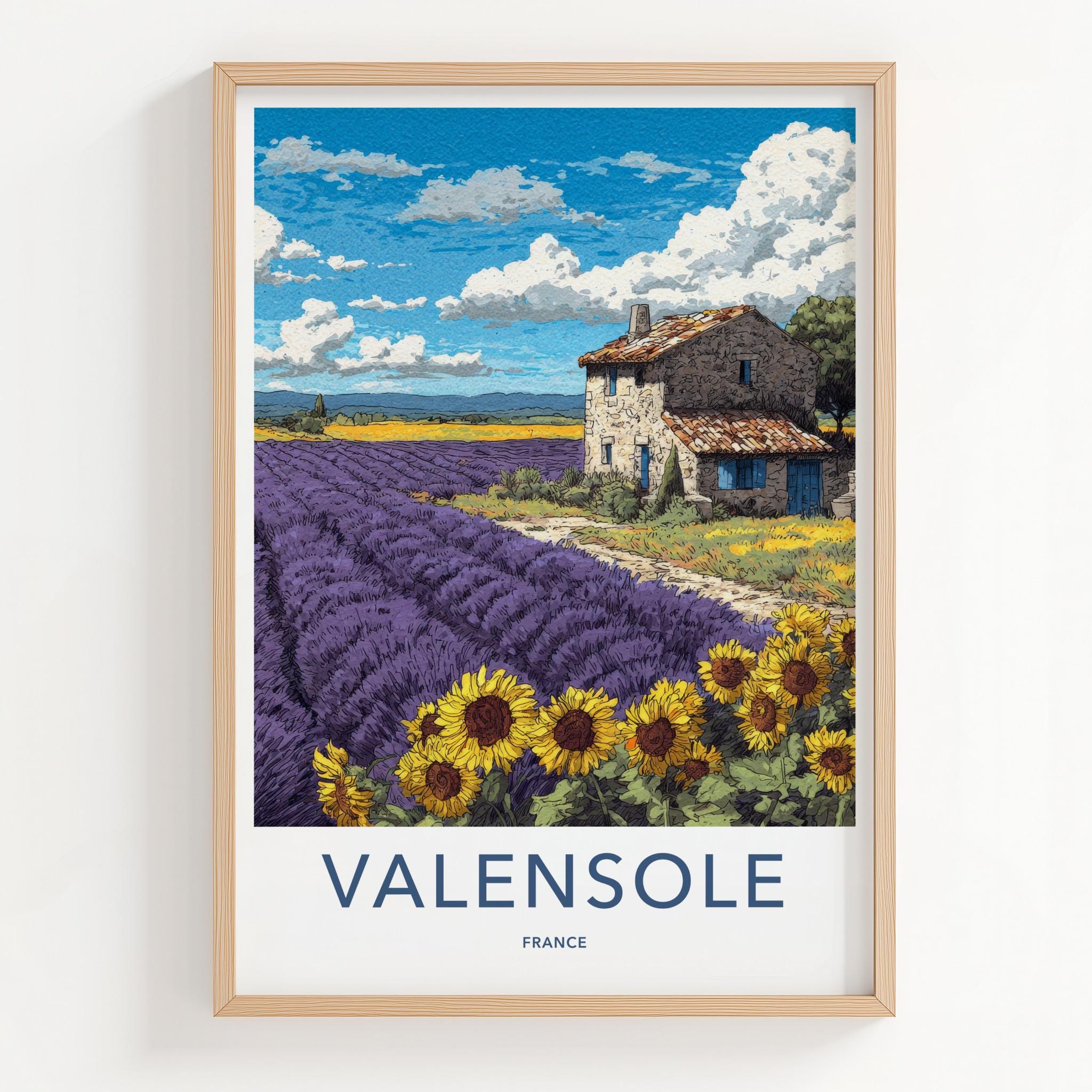 Valensole Poster - France Travel Art - Lavender Farm House Home Decor