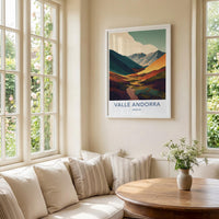 Valle Andorra Poster - Argentina Wall Art - Vibrant Mountain Valley Home Decor