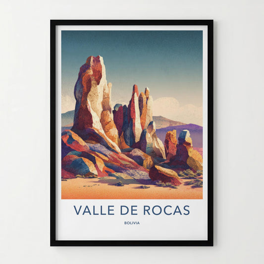 Valle De Rocas Poster - Bolivia Travel Art - Vibrant Rock Formations Home Decor