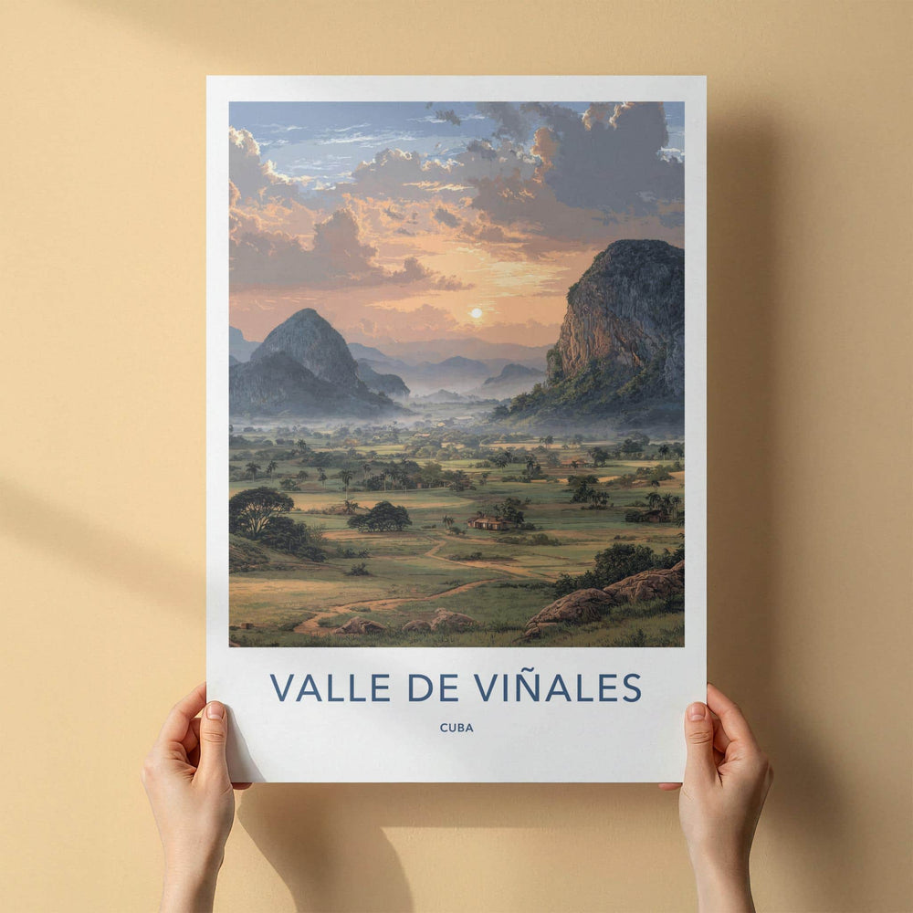 Valle de Vinales Poster - Cuba Travel Art - Lush Valley Sunset Home Decor