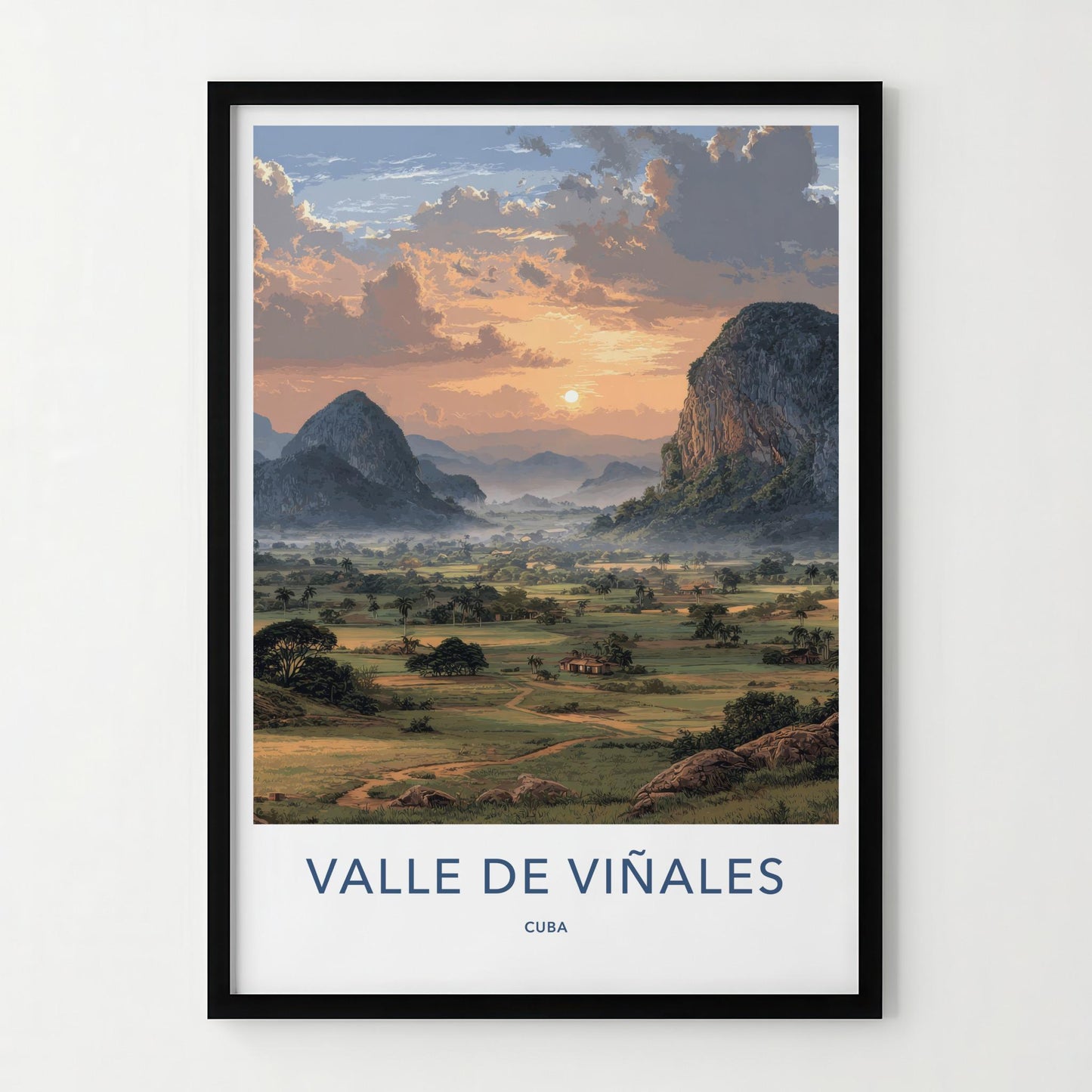 Valle de Vinales Poster - Cuba Travel Art - Lush Valley Sunset Home Decor