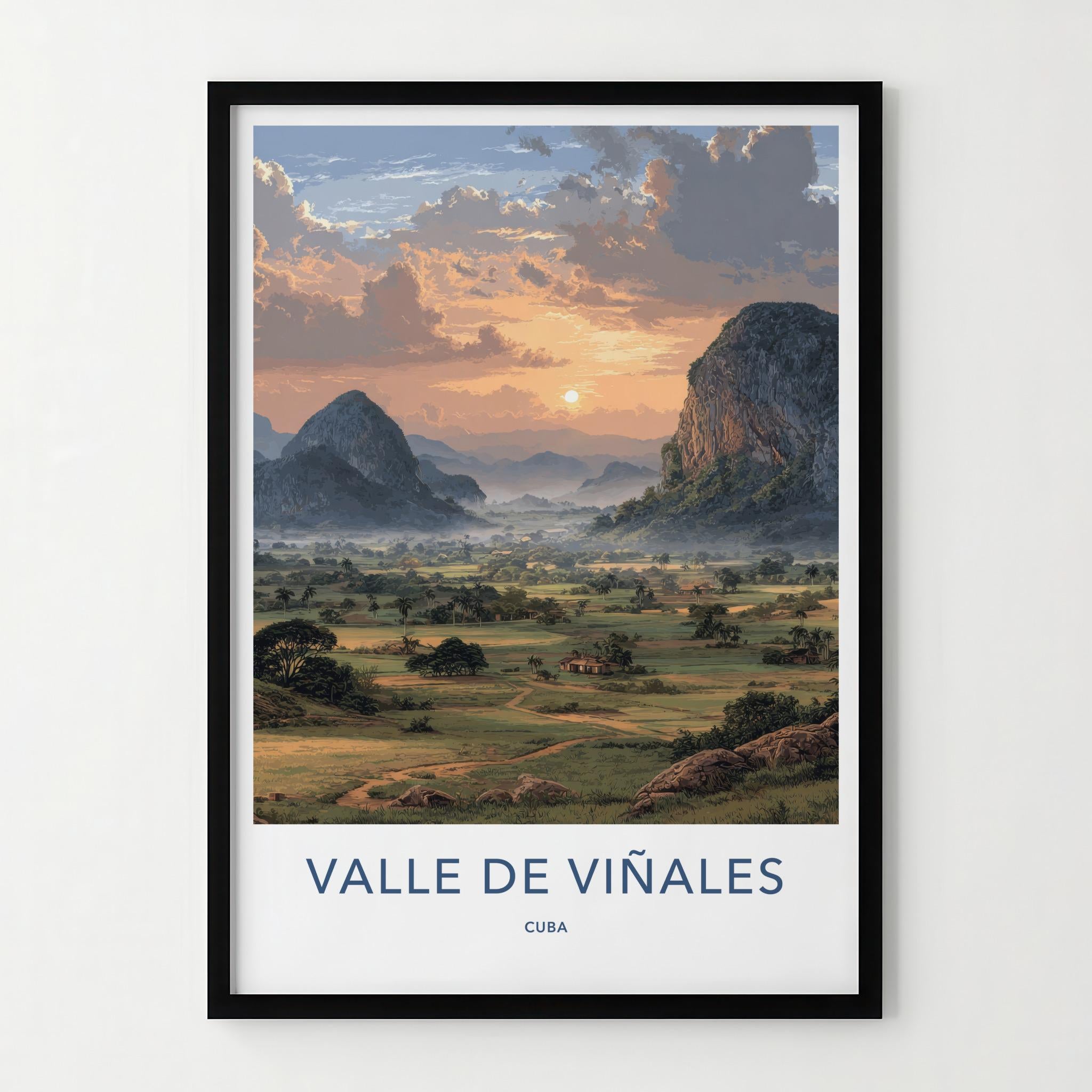Valle de Vinales Poster - Cuba Travel Art - Lush Valley Sunset Home Decor
