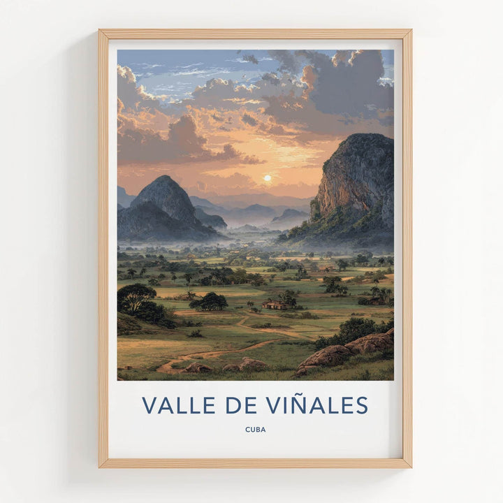 Valle de Vinales Poster - Cuba Travel Art - Lush Valley Sunset Home Decor
