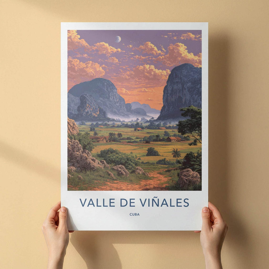 Valle De Vinales Poster - Cuba Travel Art - Rural Valley Sunset Home Decor
