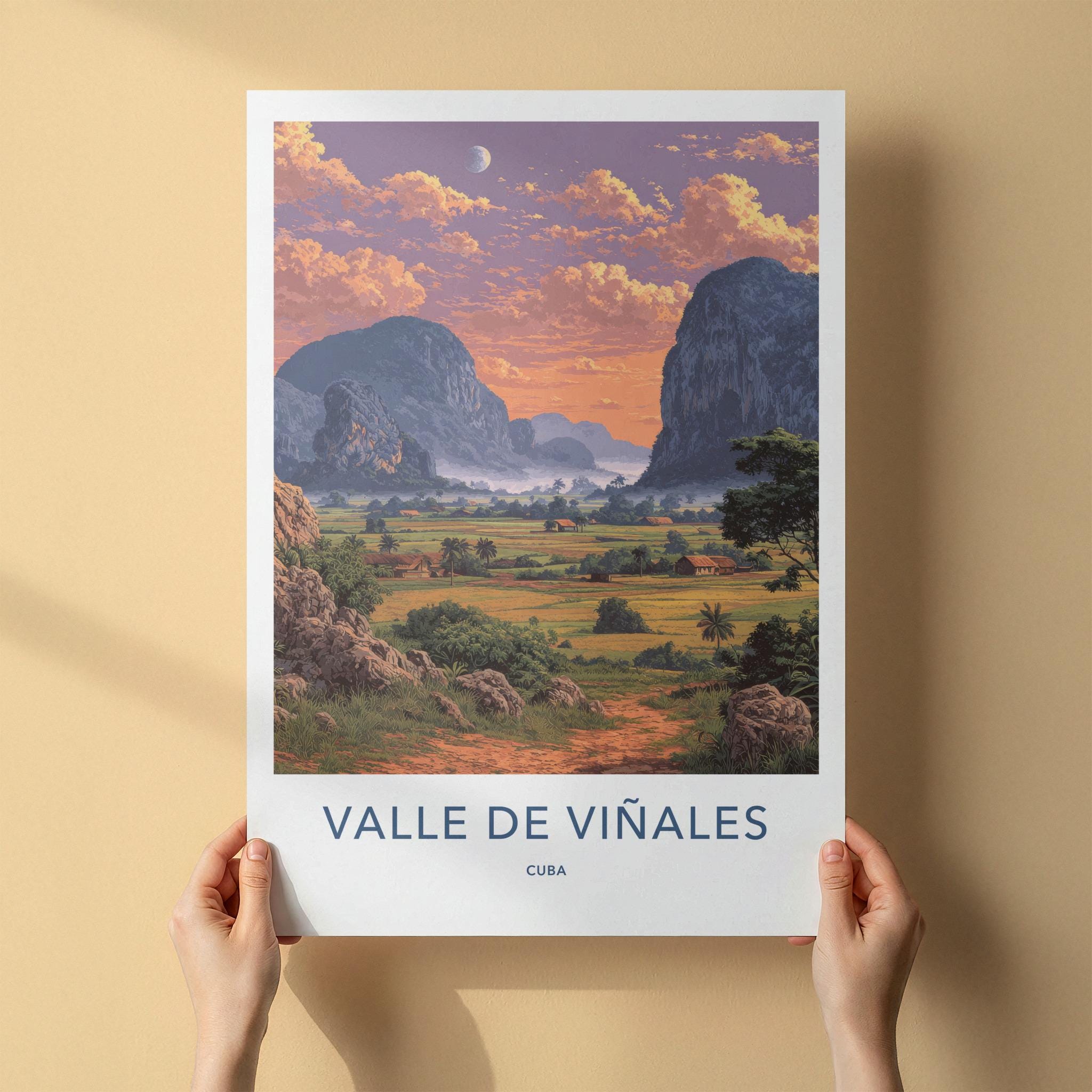 Valle De Vinales Poster - Cuba Travel Art - Rural Valley Sunset Home Decor