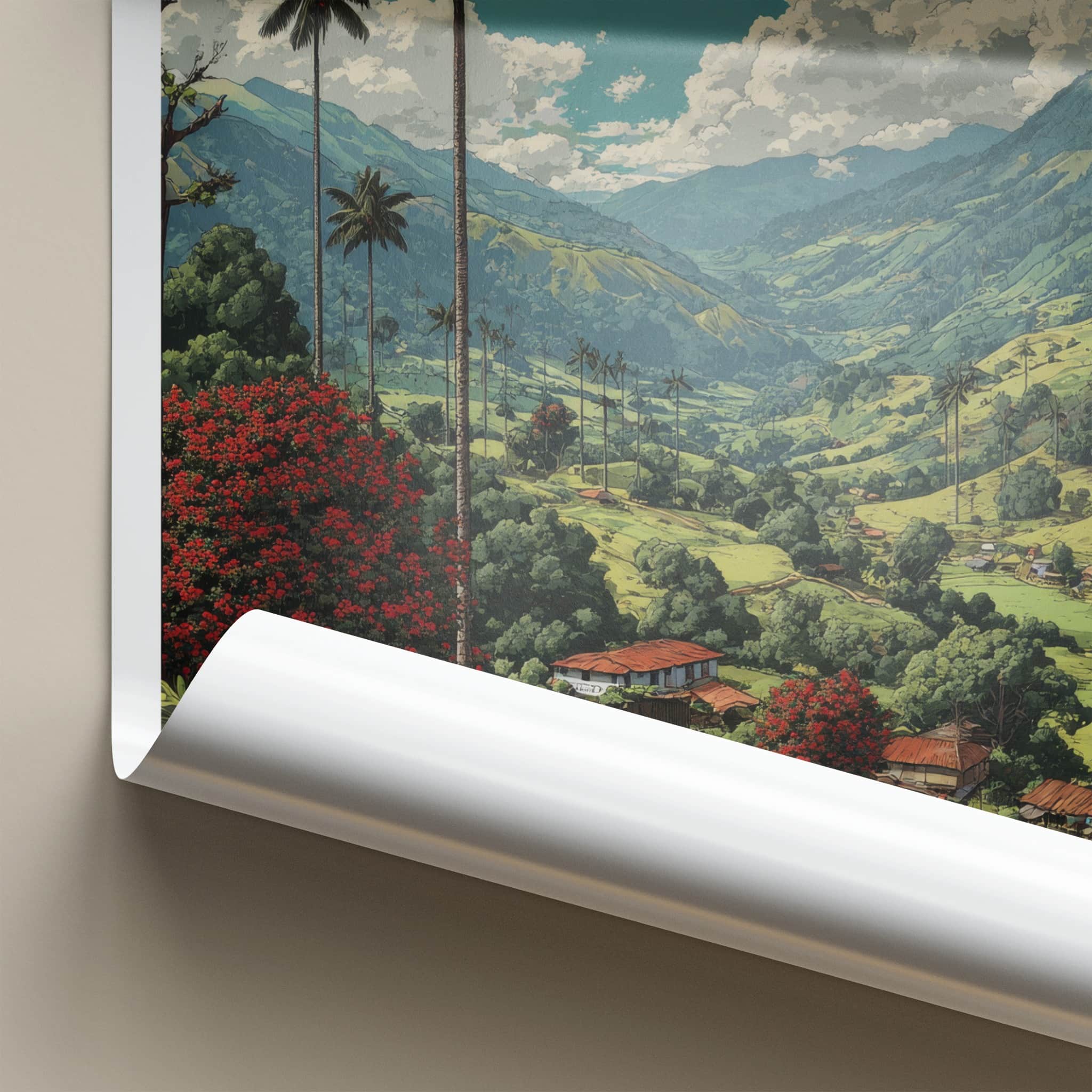 Valle del Cocora Poster - Colombia Travel Art - Green Valleys Palms Wall Decor