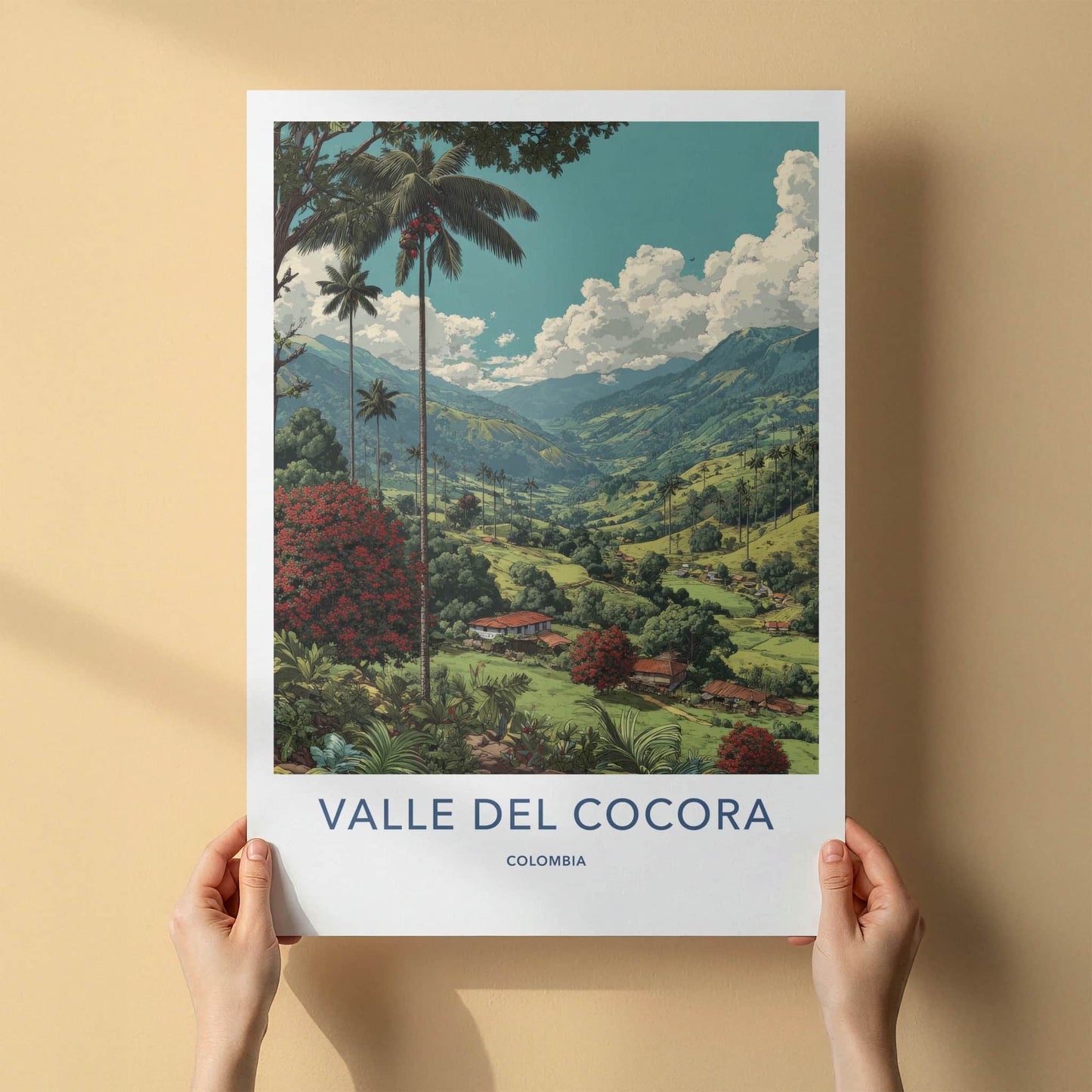 Valle del Cocora Poster - Colombia Travel Art - Green Valleys Palms Wall Decor