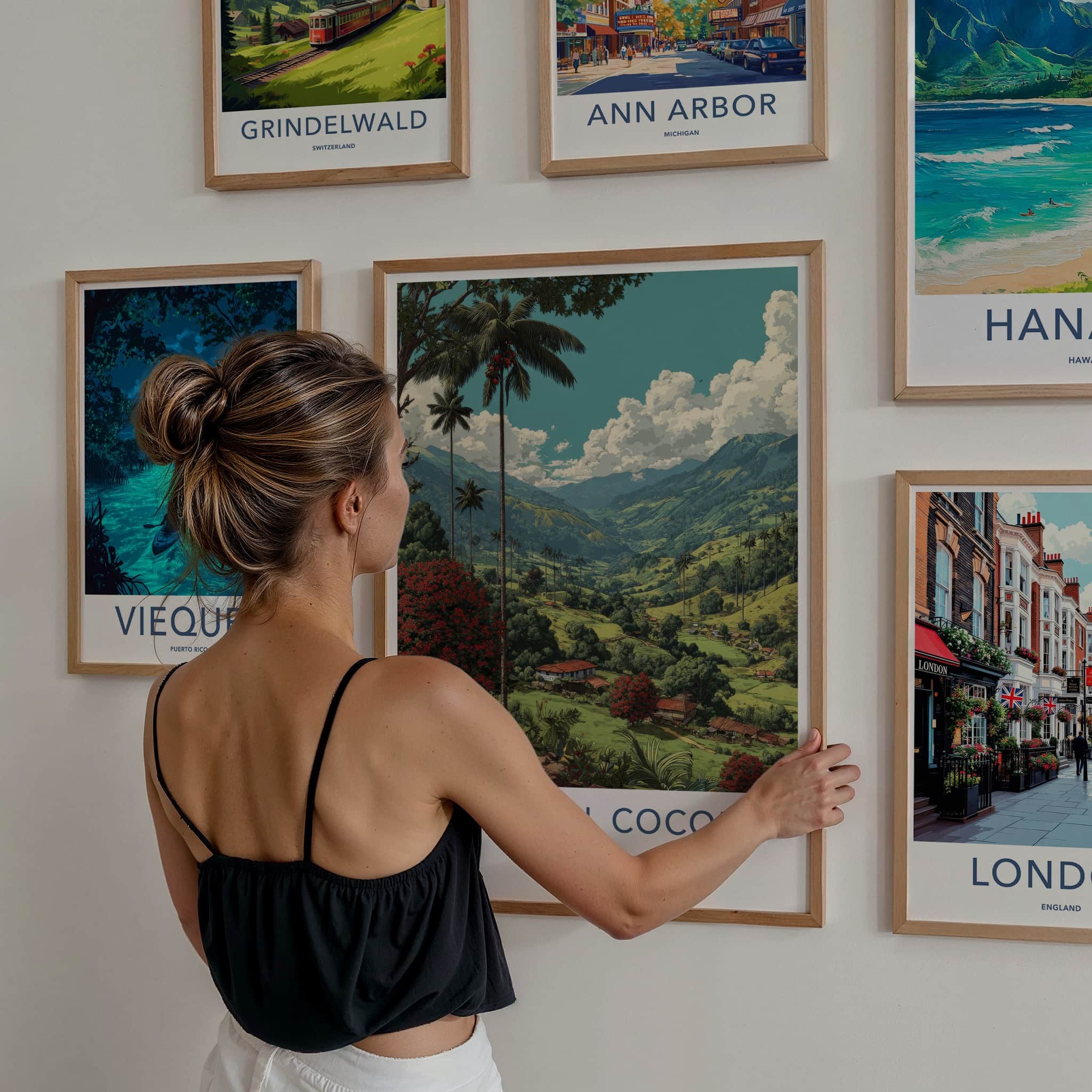 Valle del Cocora Poster - Colombia Travel Art - Green Valleys Palms Wall Decor