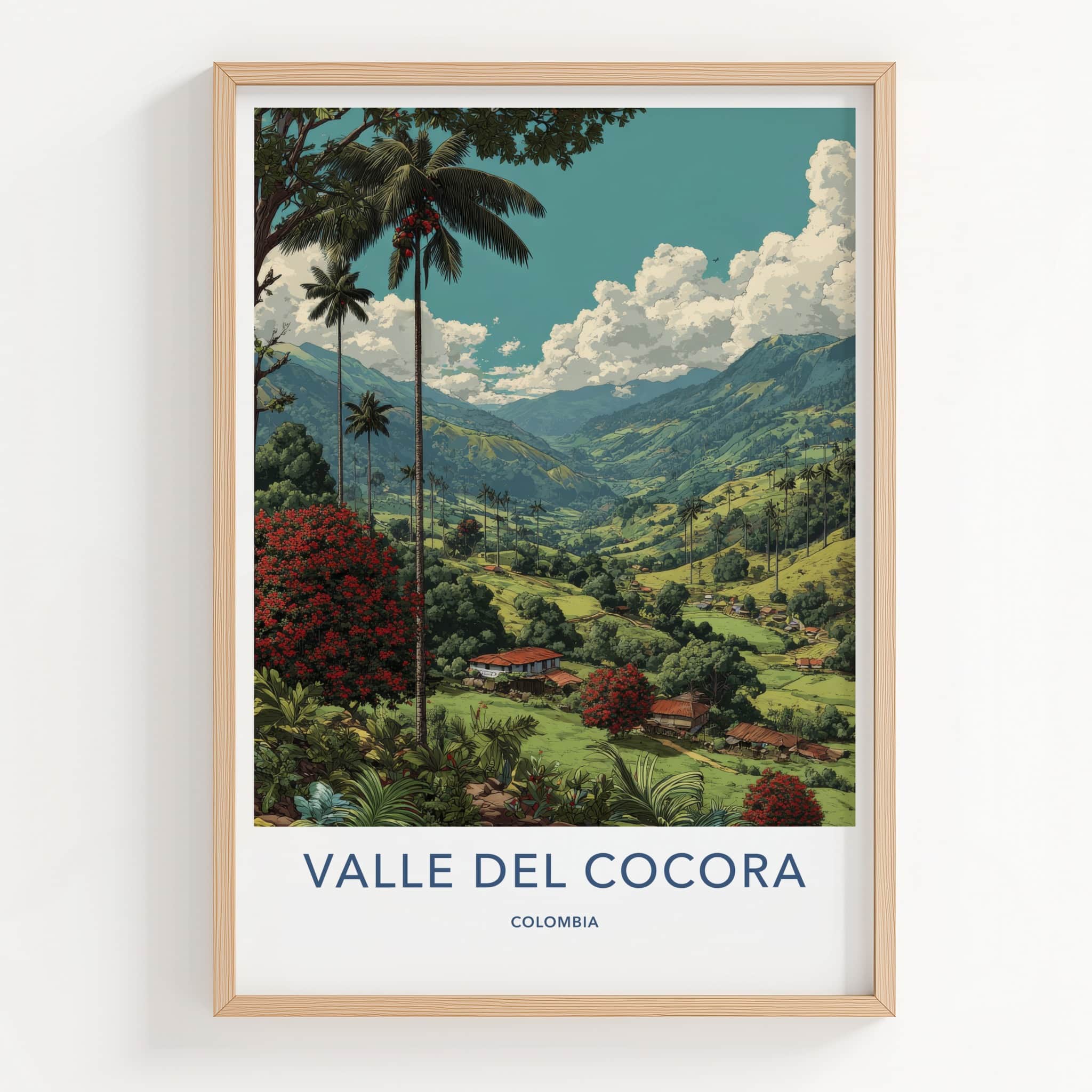 Valle del Cocora Poster - Colombia Travel Art - Green Valleys Palms Wall Decor