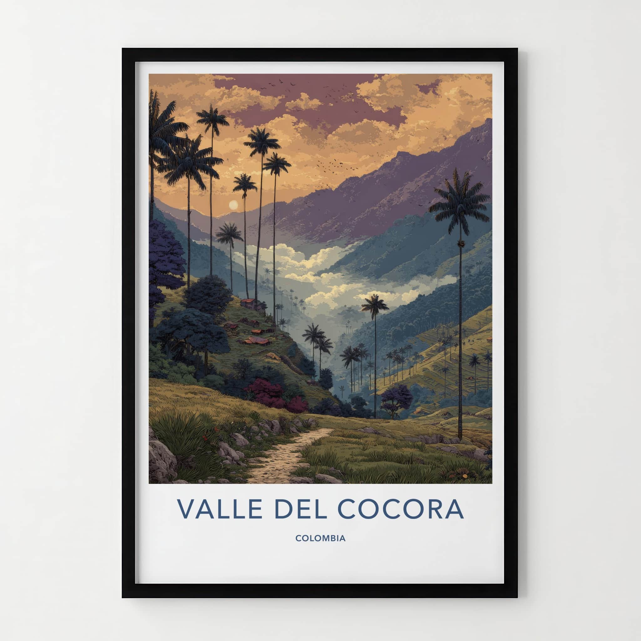 Valle del Cocora Poster - Colombia Travel Art - Tall Palm Trees Home Decor