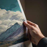 Valle Frances Poster - Chile Travel Art - Cloudy Mountain Panorama Home Decor