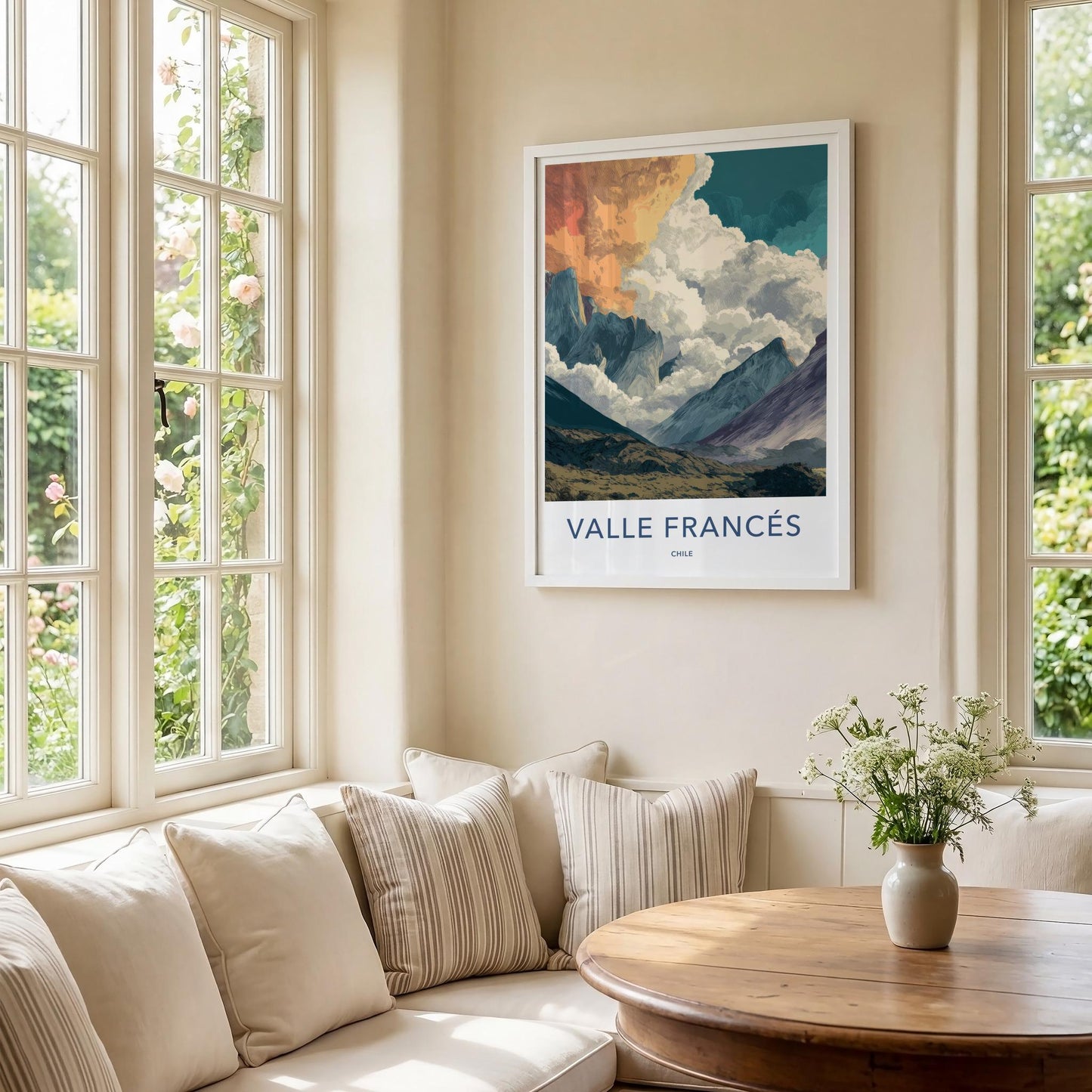Valle Frances Poster - Chile Travel Art - Cloudy Mountain Panorama Home Decor