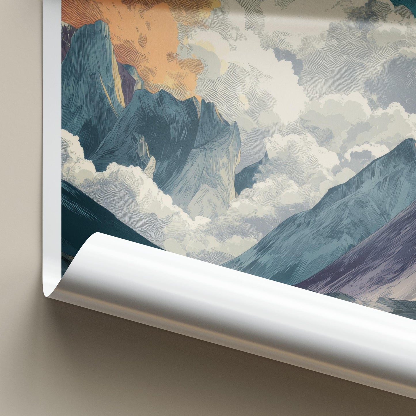 Valle Frances Poster - Chile Travel Art - Cloudy Mountain Panorama Home Decor