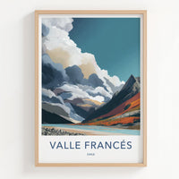 Valle Frances Poster - Chile Travel Art - Colorful Mountain Lake Home Decor