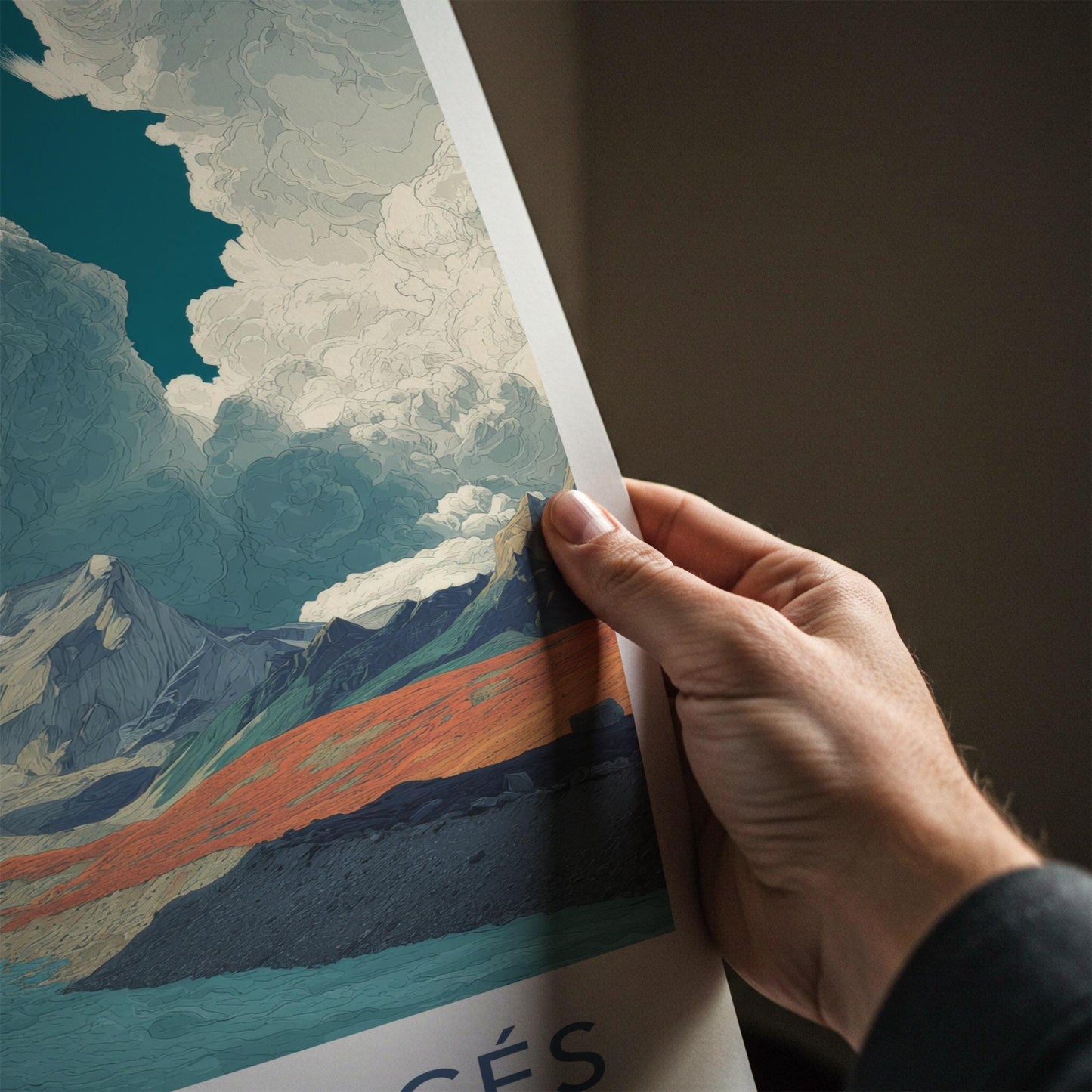 Valle Frances Poster - Chile Travel Art - Glacier River Peaks Wall Decor