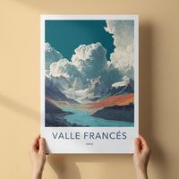 Valle Frances Poster - Chile Travel Art - Glacier River Peaks Wall Decor