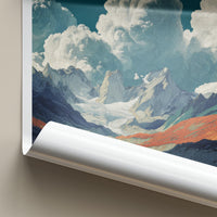 Valle Frances Poster - Chile Travel Art - Glacier River Peaks Wall Decor