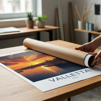 Valletta Poster - Malta Travel Art - Golden Harbor Sunset Wall Decor