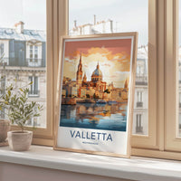 Valletta Poster - Malta Travel Art - Grand Harbor City Wall Decor