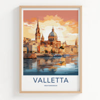 Valletta Poster - Malta Travel Art - Grand Harbor City Wall Decor