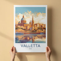 Valletta Poster - Malta Travel Art - Historic Harbor City Wall Decor
