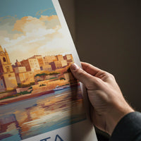 Valletta Poster - Malta Travel Art - Historic Harbor City Wall Decor